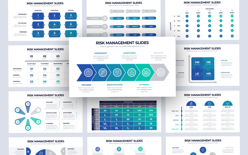 Modelo de Apresentação de Slides de Gerenciamento de Risco de Negócios