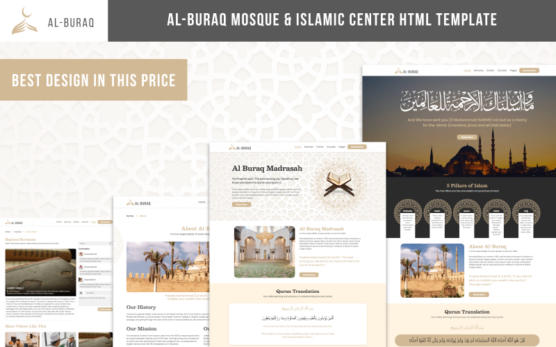 Al-Buraq - HTML-sjabloon voor moskee en islamitisch centrum