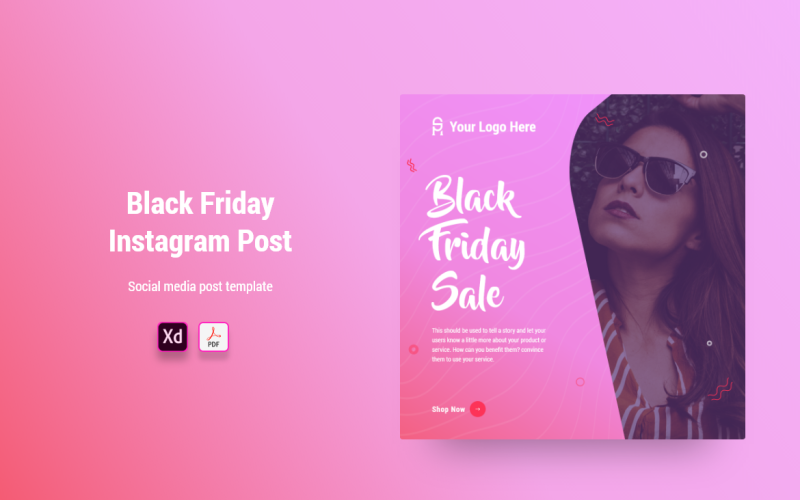 Black Friday Instagram Post Banner Adobe XD Template Vol 01