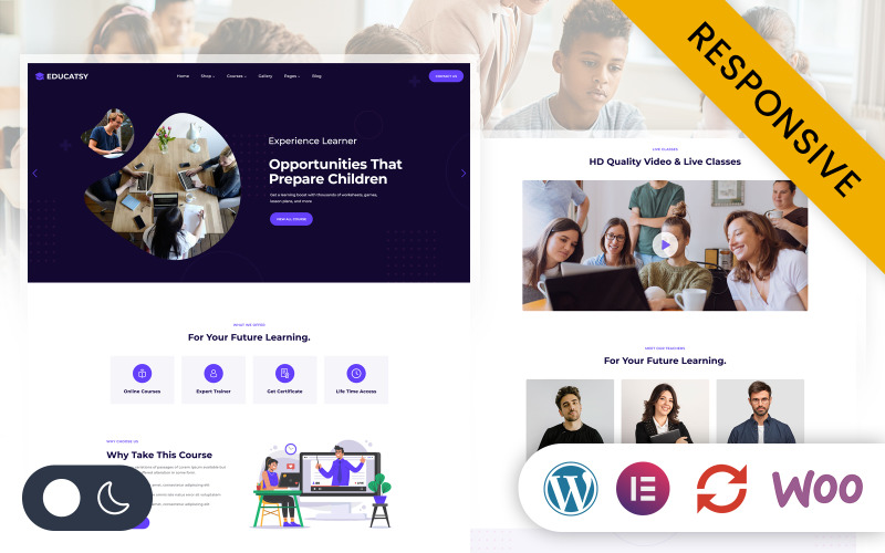 Educatsy – Bildung und Online-Kurse Elementor WordPress Responsive Theme