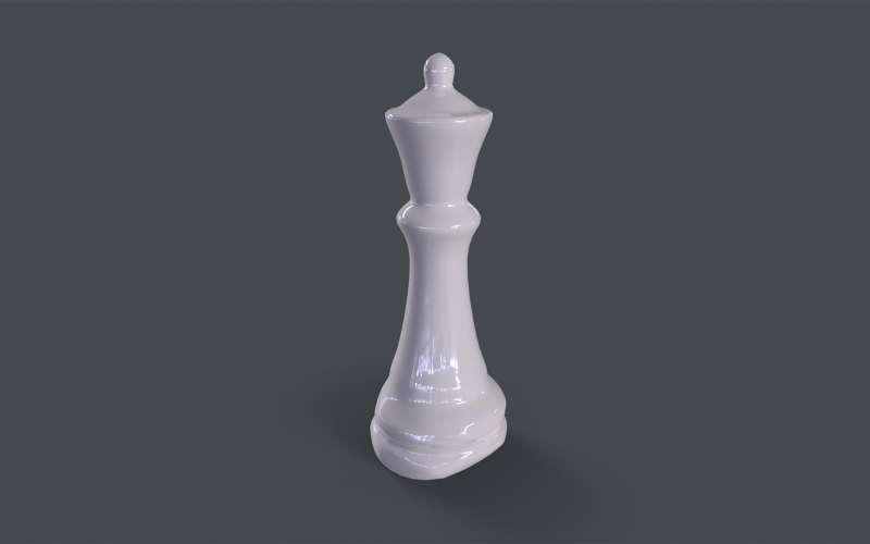 Modello 3D Lowpoly della regina degli scacchi