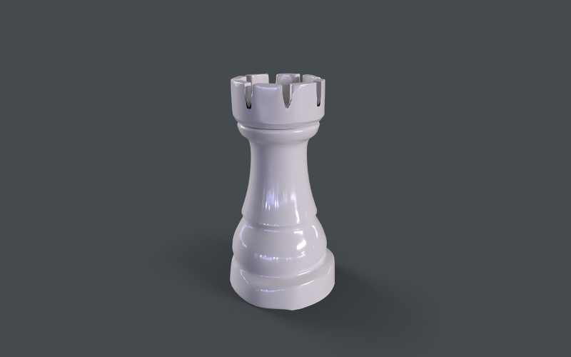 Modello 3D di scacchi Rook Lowpoly