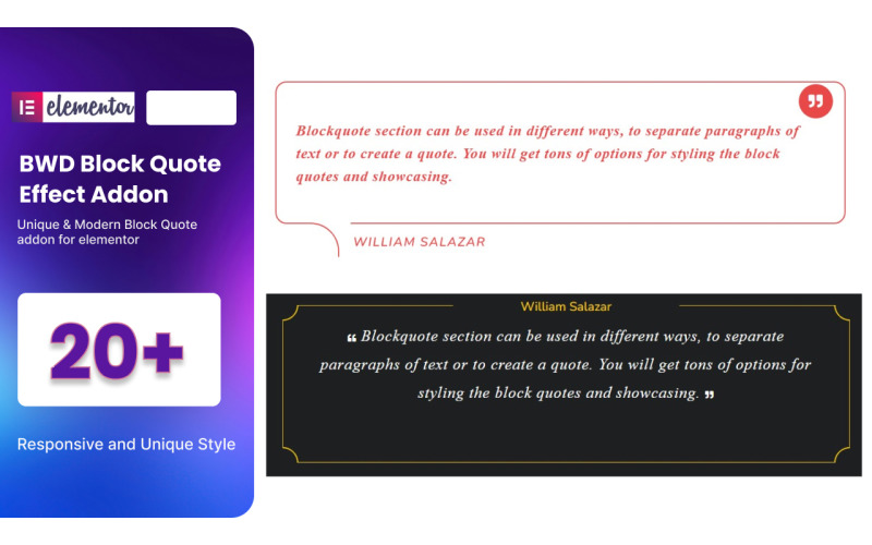 Block-Zitat-WordPress-Plugin für Elementor