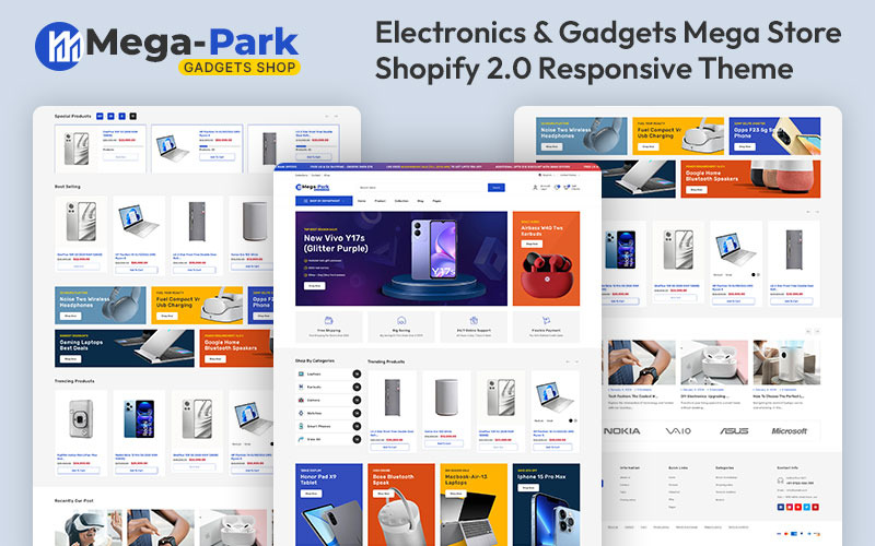 MegaPark – Elektronika a gadgety Mega Store Víceúčelový Shopify 2.0 responzivní motiv