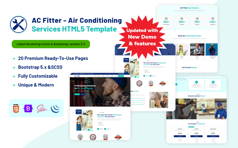 AC安装程序-空调服务HTML5模板