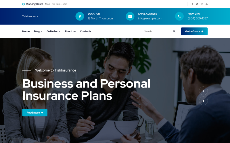 TishInsurance - Verzekeringsmaatschappij WordPress-thema