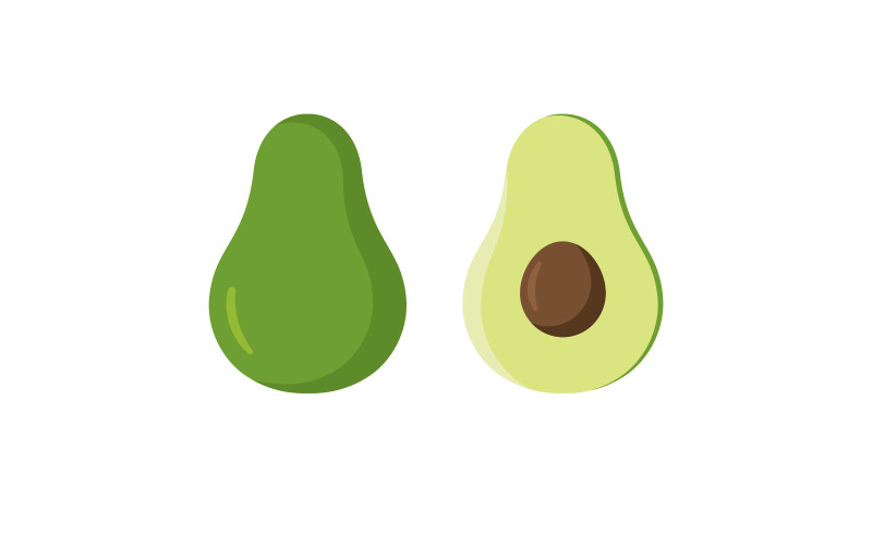 Avocado fruit logo template  healthy food symbols V6