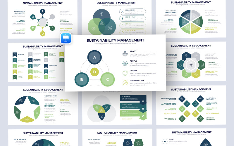 Nachhaltigkeitsmanagement-Infografik-Keynote-Vorlage