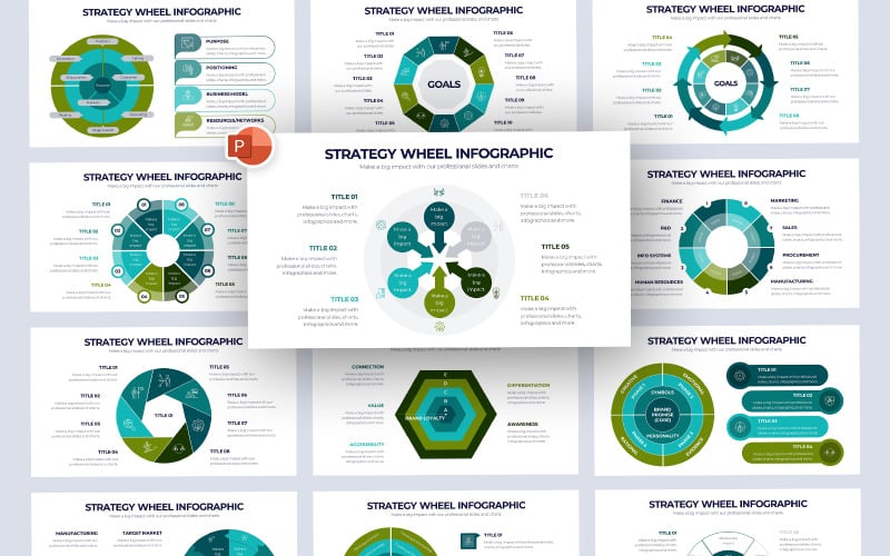 Стратегия Колесо Инфографики Шаблоны презентаций PowerPoint