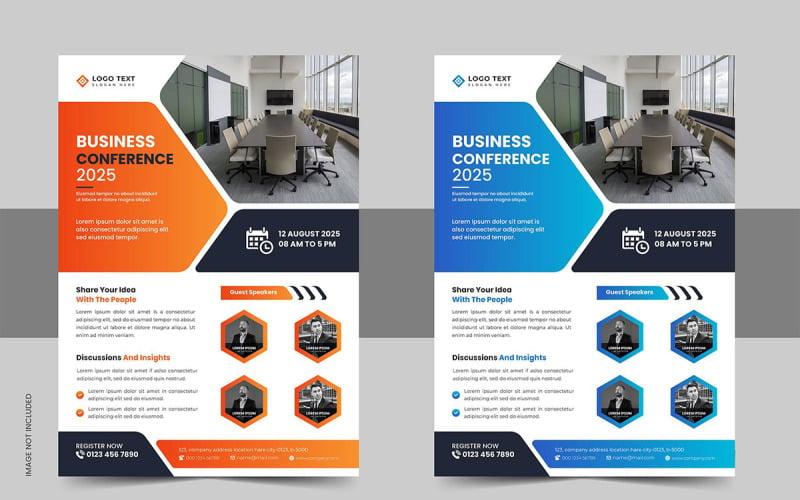 Modelo de Folheto de Conferência de Negócios Corporativos Moderno e Cartaz de Folheto de Evento