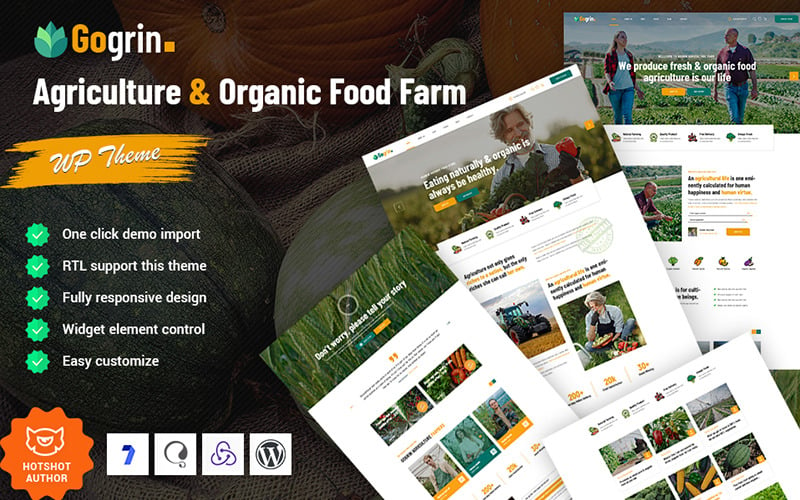 Gogrin - Thème WordPress pour l'agriculture et l'alimentation biologique