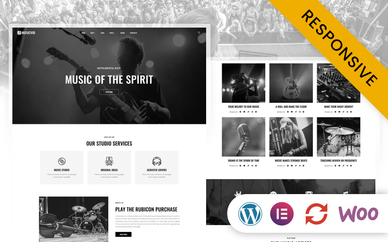 Musicvid -音乐，乐器和艺术家元素WordPress主题
