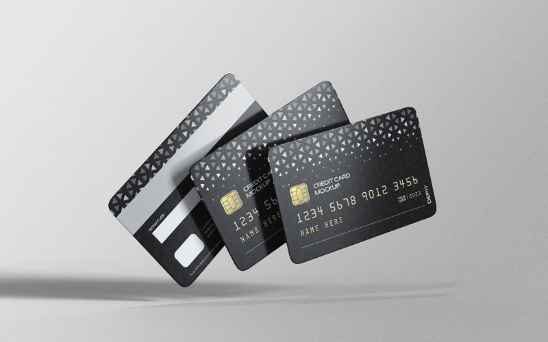 Kreditkort eller betalkort Mockup PSD Template Vol 10