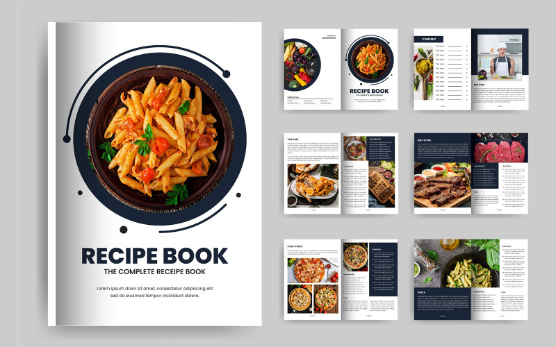 Receptenboek of kookboek tijdschriftsjabloon