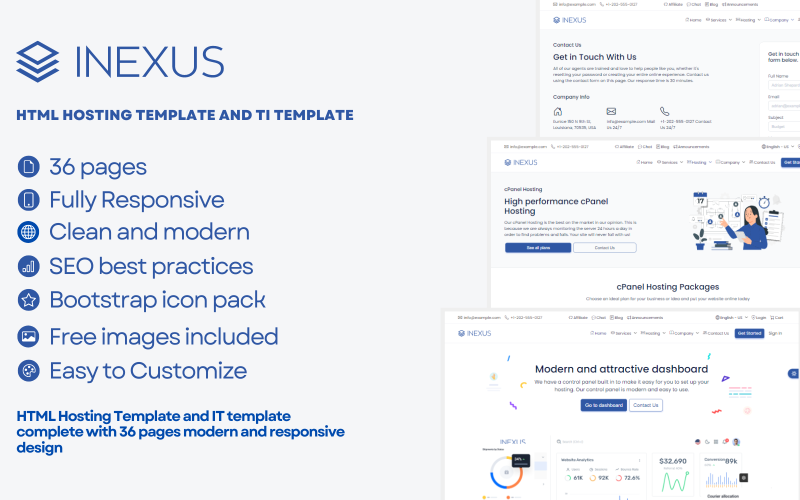 Inexus - Hosting Website-sjabloon & WHMCS-sjabloon