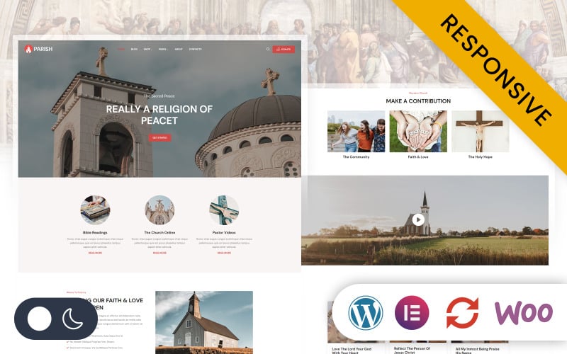 Parochie - Kerk & Religie Elementor WordPress Responsief Thema