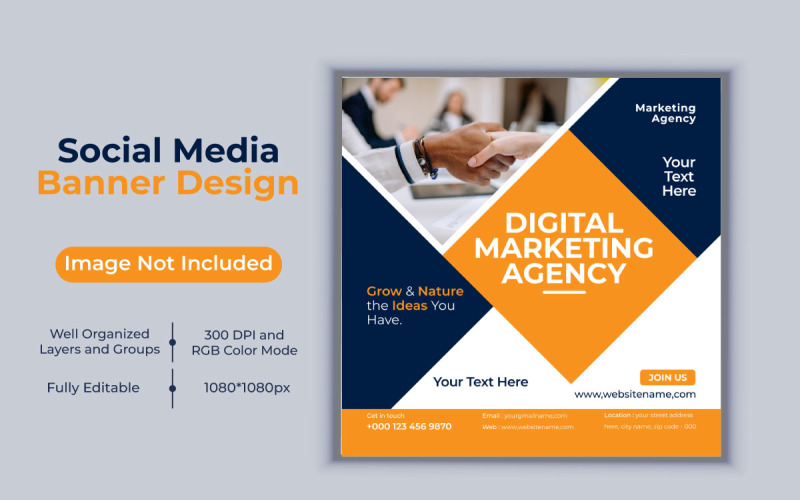 Creatief nieuw idee Digital Marketing Agency sjabloon Social Media Post Vector Banner Design