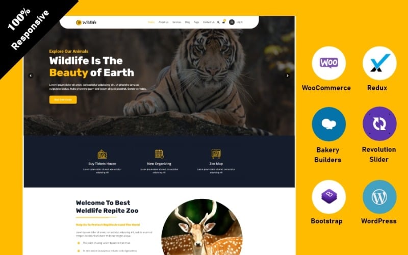 Motyw WordPress Wildlife WooCoomerce