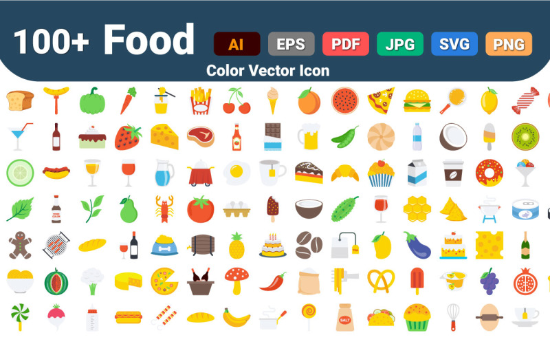 食物颜色矢量图标| AI | EPS | SVG