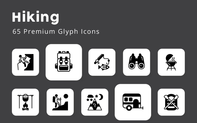 Wandelen Premium Glyph-pictogrammen