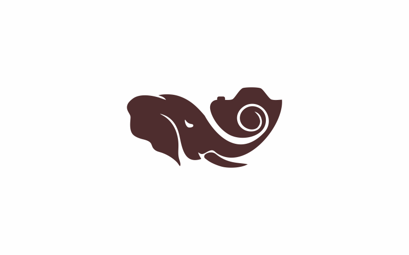 Abstracte olifant camera Logo sjabloon