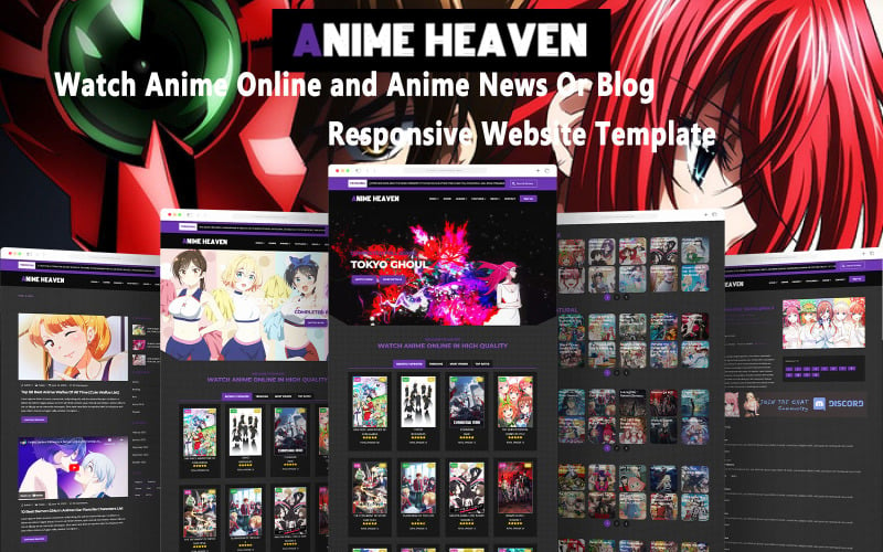 Anime Heaven - Assista Anime Online e Notícias de Anime ou Modelo de Site Responsivo de 博客