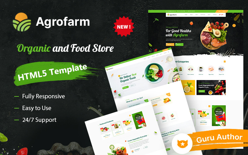 Agrofarm - Modello HTML5 di alimenti biologici e negozi biologici