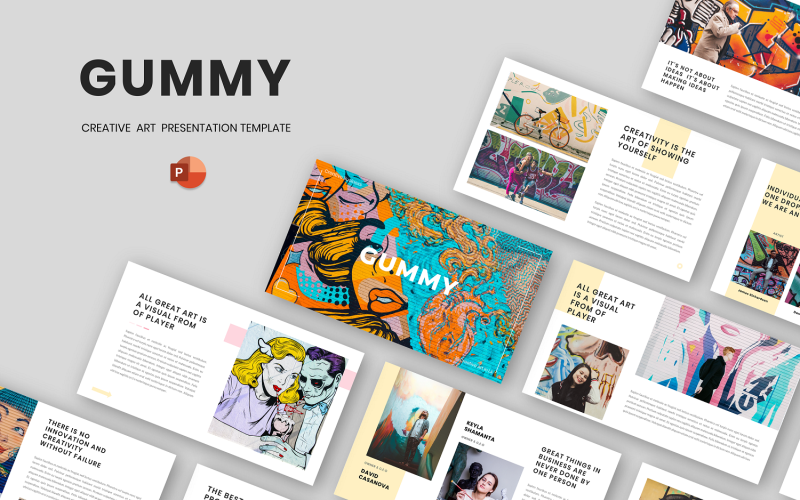 Gummy - Creatieve kunst PowerPoint-sjabloon
