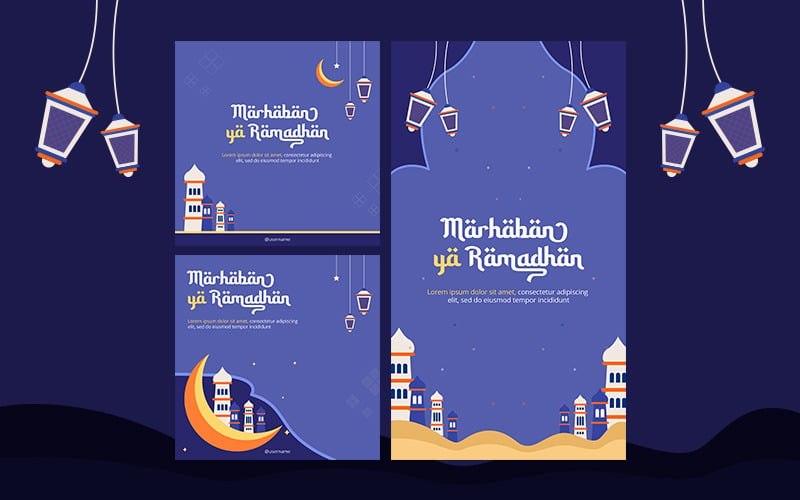 Marhaban ya Ramadan -社交媒体横幅模板