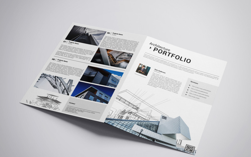 Modello di Photoshop per brochure di portfolio architettonico