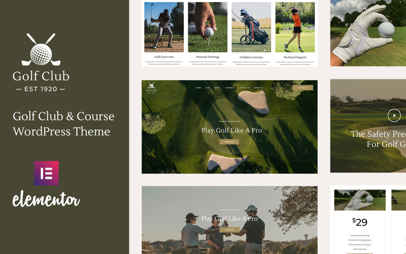 Golfklubb - Golfklubb & Bansport WordPress-tema