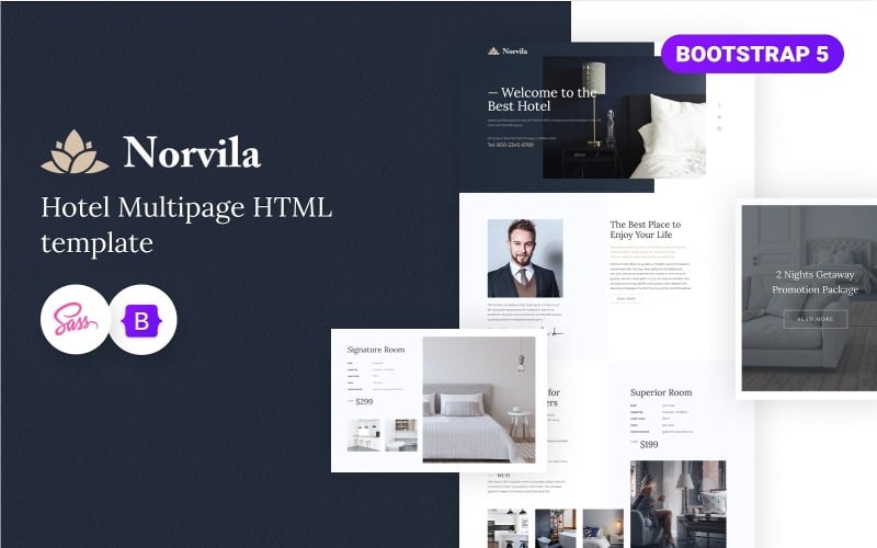 Norvila - HTML5 шаблон веб-сайта роскошного отеля