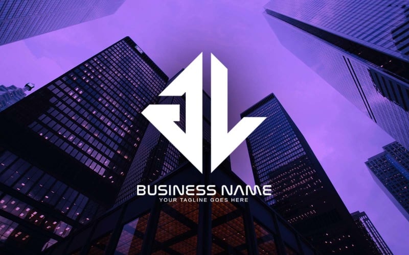 创建专业标志GL字母为您的公司-品牌识别