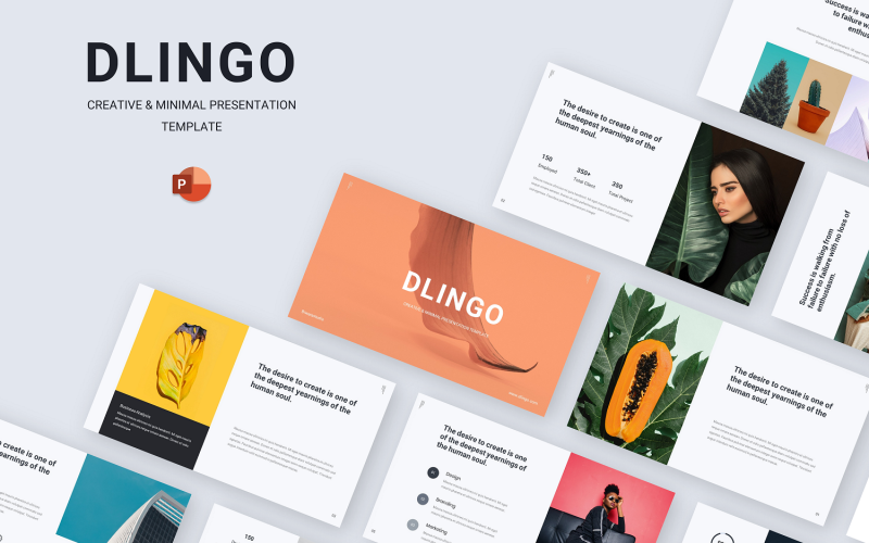 Dlingo - modelo de Powerpoint criativo e minimalista