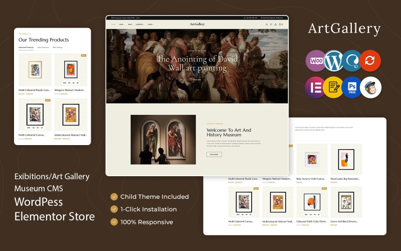 ArtGallery - Müze ve Sanat Galerisi WordPress Elementor Teması