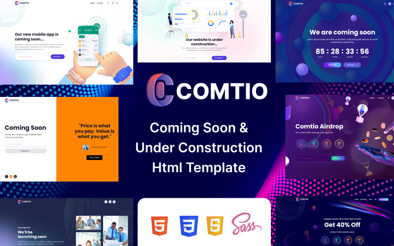 Comtio -即将推出和正在建设的html模板