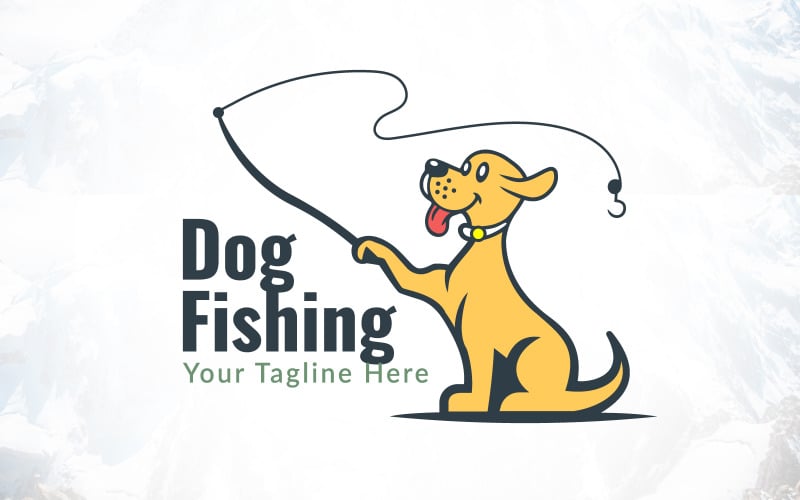 创意钓鱼狗标志设计