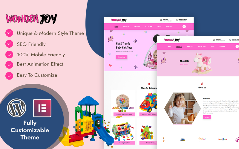 Modelo Wordpress de Brinquedos WonderJoy