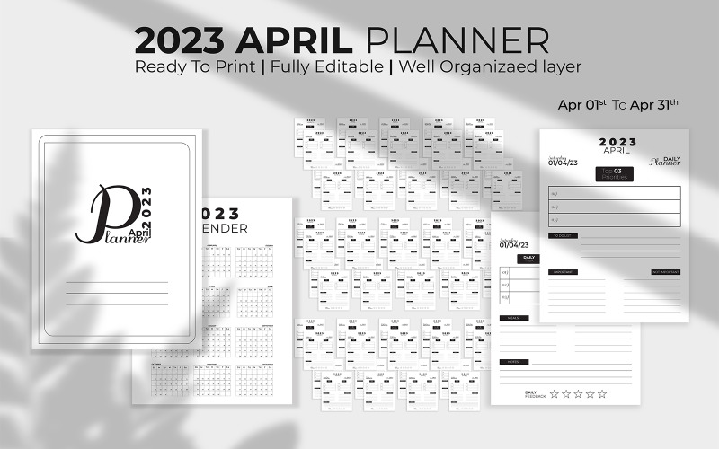 Planejador diário do KDP de abril 2023
