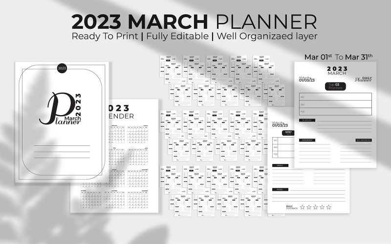Planificador diario KDP de marzo 2023