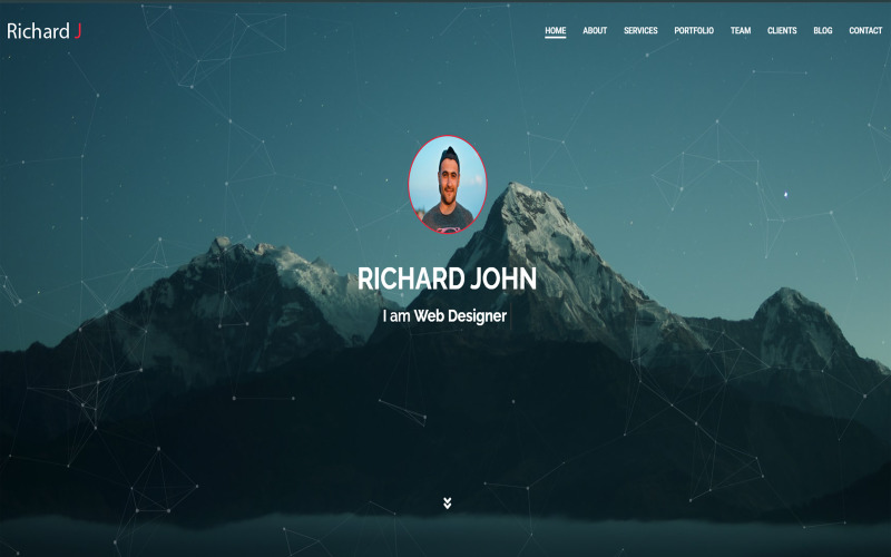 Richard John Personal Portfolio Jedna stránka HTML5 šablona