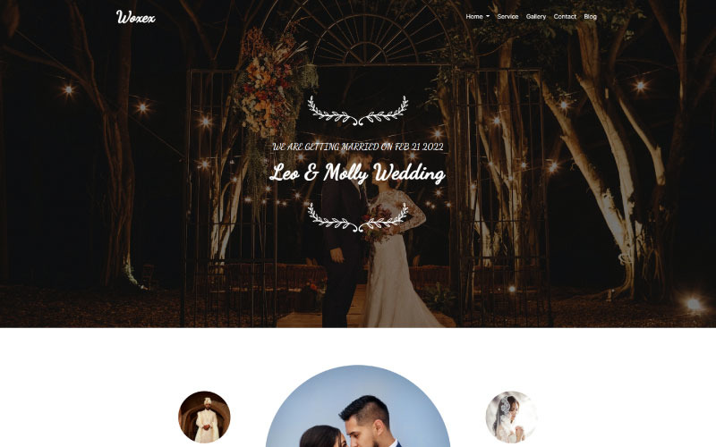 Woxex - HTML5 bestemmingspagina-sjabloon voor huwelijksplanner