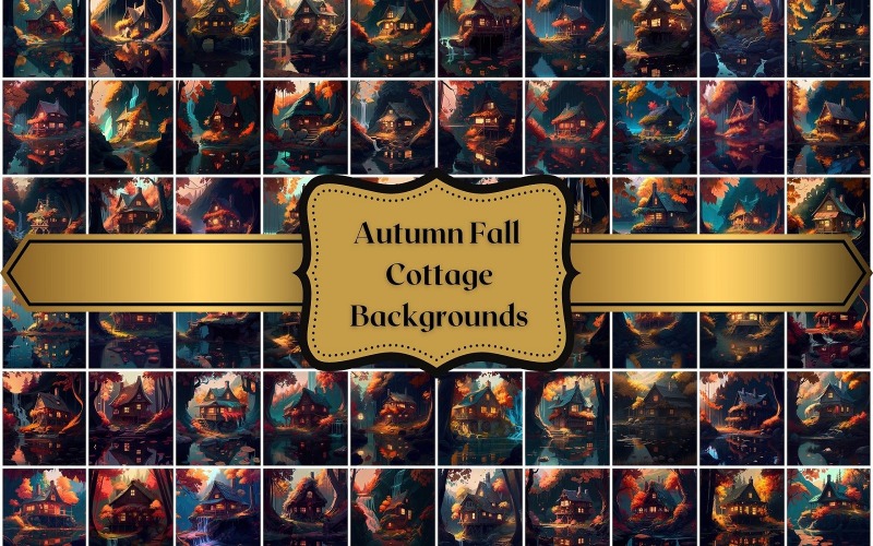 Autumn Fall Cottage Backgrounds