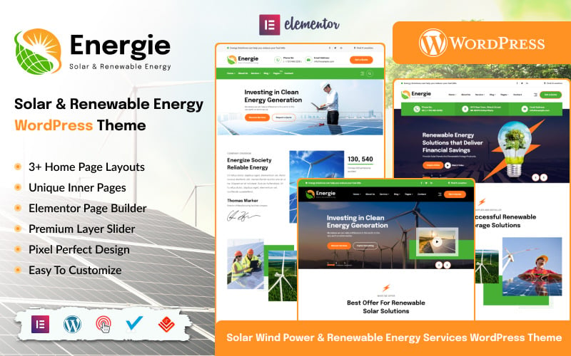 能源-太阳能和可再生能源WordPress主题