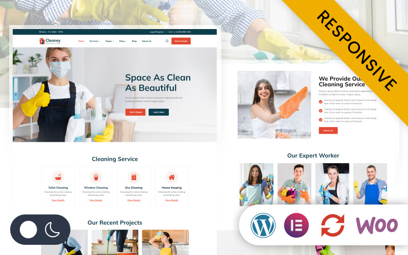 Cleaney - Servizi di pulizia e manutenzione Elementor WordPress Responsive Theme