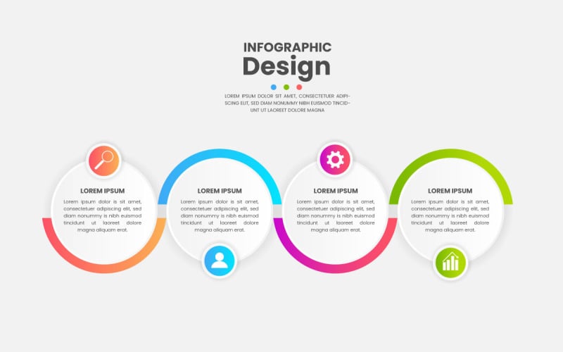 progettazione infografica con cerchio per modello di business. Vettore quattro passi