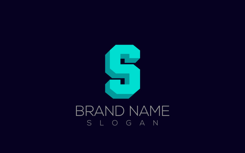 3D S Logo Vektor | Bokstaven S 3D-logotypdesign