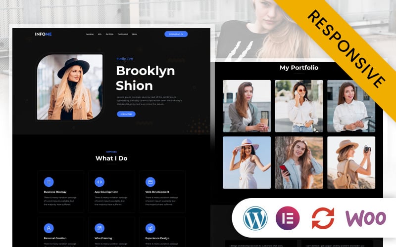 InfoMe - Creative One Page Portfolio Elementor WordPress Responsive Theme