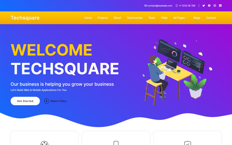 Techsquare - Modello di sito Web per agenzia creativa e soluzione IT