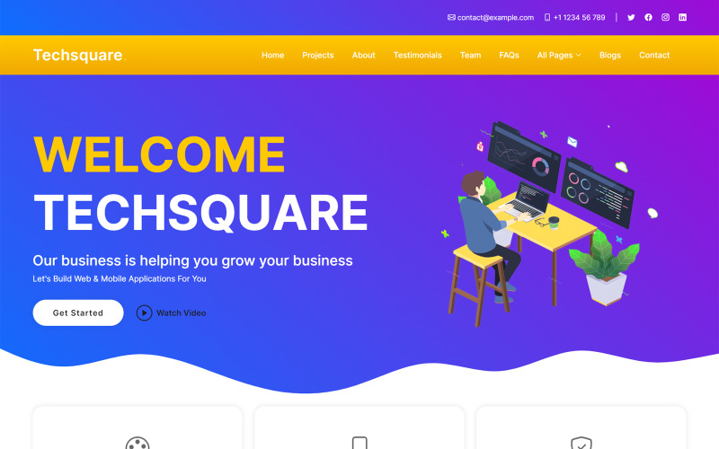 Techsquare - Plantilla de sitio web para agencias creativas y soluciones de TI